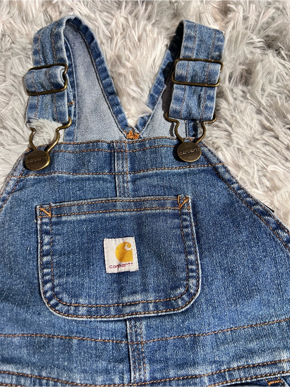 Carhartt Blue Denim short overalls - Picture 3 of 6